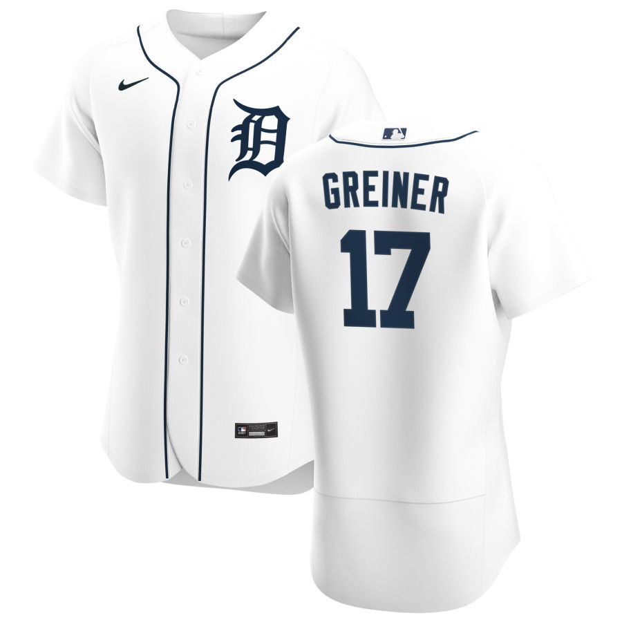 Detroit Tigers 17 Grayson Greiner Men Nike White Home 2020 Authentic Player MLB Jersey